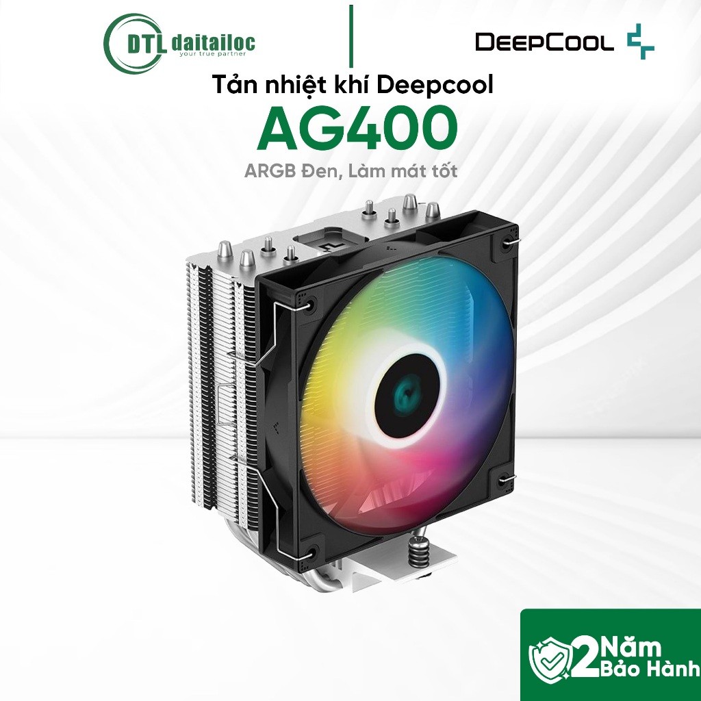 Tản nhiệt khí Deepcool AG400 ARGB Đen, Hiệu suất ổn định, Tương thích cao | Chính Hãng | Bảo Hành 24