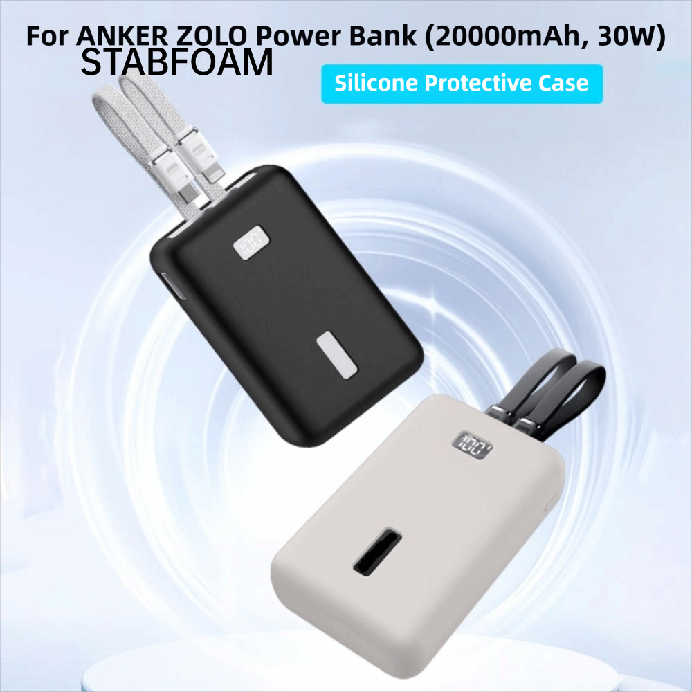 Túi đựng STABFOAM, Bảo vệ bộ sạc di động bằng silicon chống rơi, Vỏ bảo vệ toàn diện chống sốc mềm c