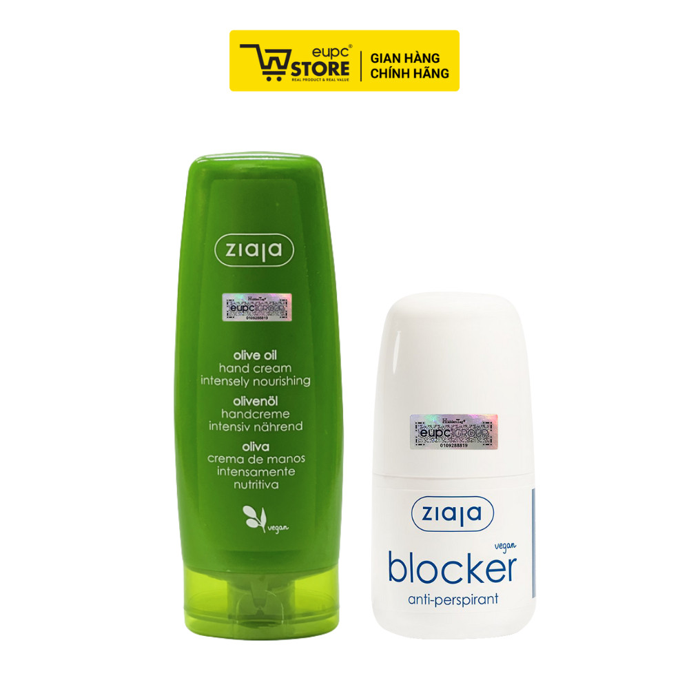 Combo Kem Dưỡng Da Tay Và Móng Ô Liu Ziaja 80ml và Lăn Khử Mùi Kiểm Soát Mồ Hôi Vùng Nách Ziaja Bloc