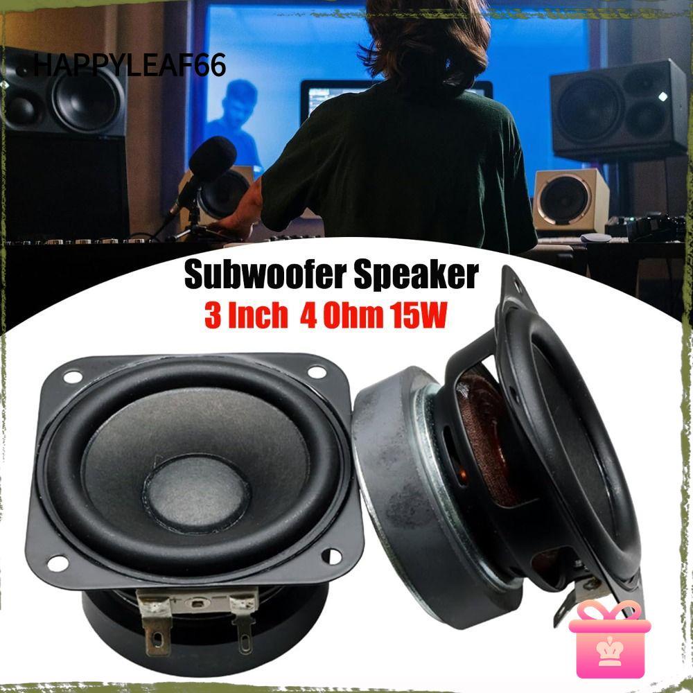 Loa siêu trầm HAPPYLEAF, Loa trầm vuông âm trầm lồi 4 Ohm 15W, Loa 2 inch 3 inch Hifi Rạp hát âm tha