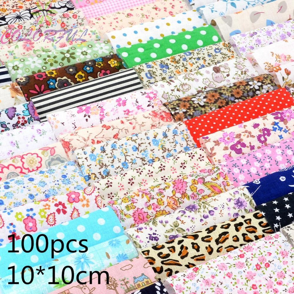 Cotton Cloth Set 10*10cm DIY Patchwork Making Clothing Handmade Fabric