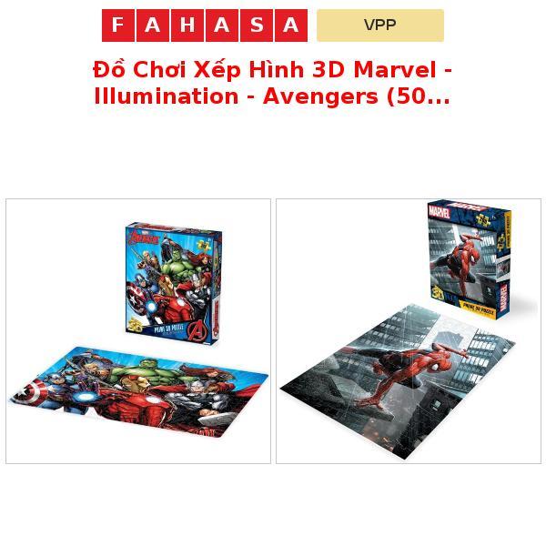 Đồ Chơi Xếp Hình 3D Marvel - Illumination - Avengers (500 Mảnh Ghép)/Spider Man (200 Mảnh Ghép)
