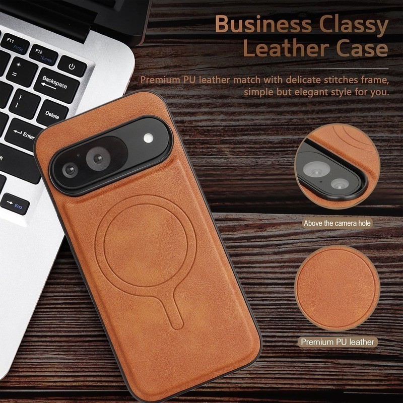 Ốp lưng da nam châm da Pu cao cấp cho Google 9 Pro XL Pixel 9a Pixel 8 Pixel 8 Pro Pixel 8a Vỏ điện 