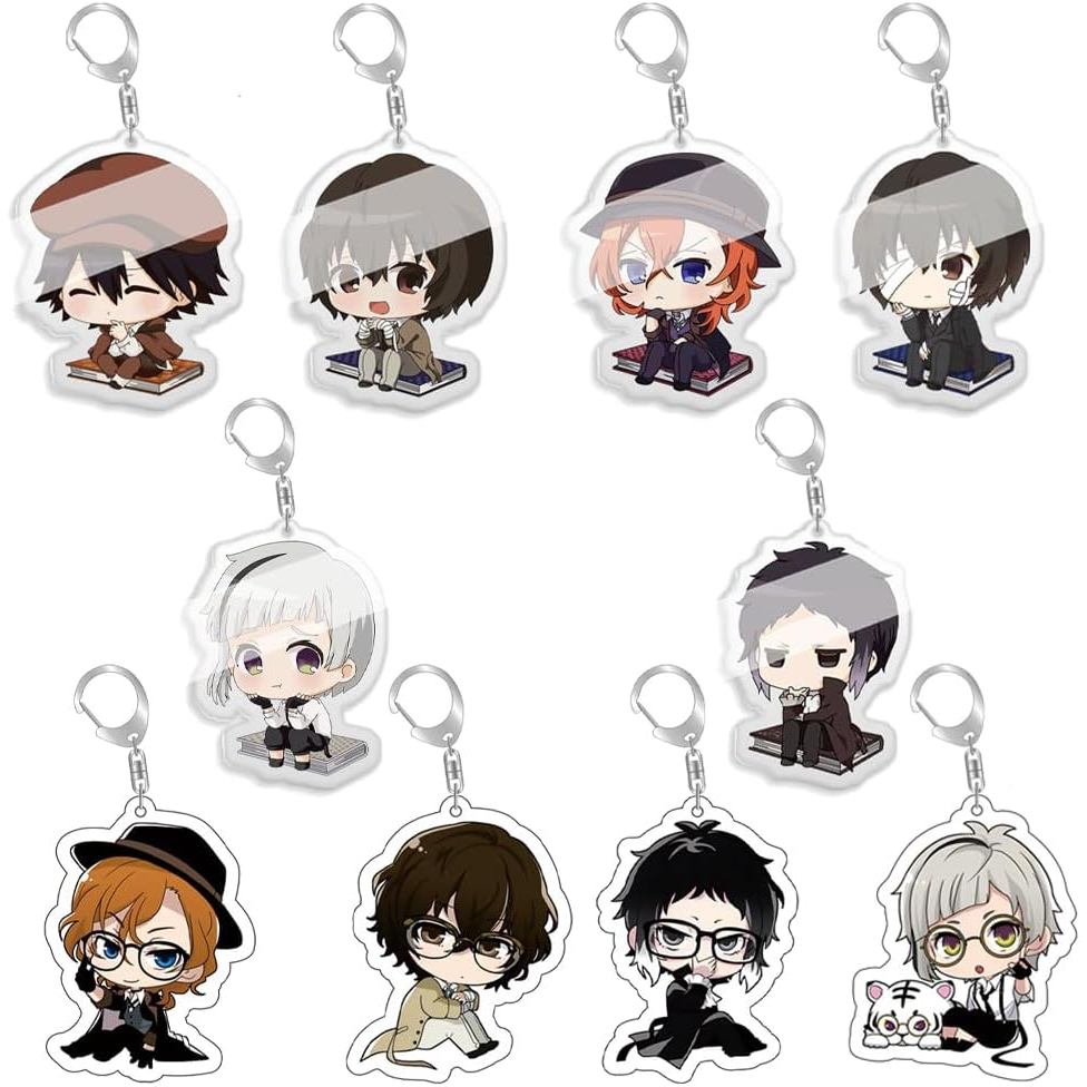 Móc Khóa Bsd Anime Bungou Chuuya Nakahara Dazai Móc Khóa Acrylic 10 Chiếc