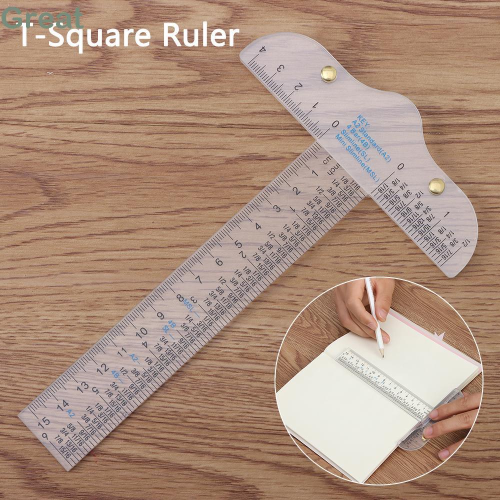 Thước chữ T T T T T T T T T TUYỆT VỜI Quy tắc Cân đo Acrylic Handtool Inch Metric T-Square