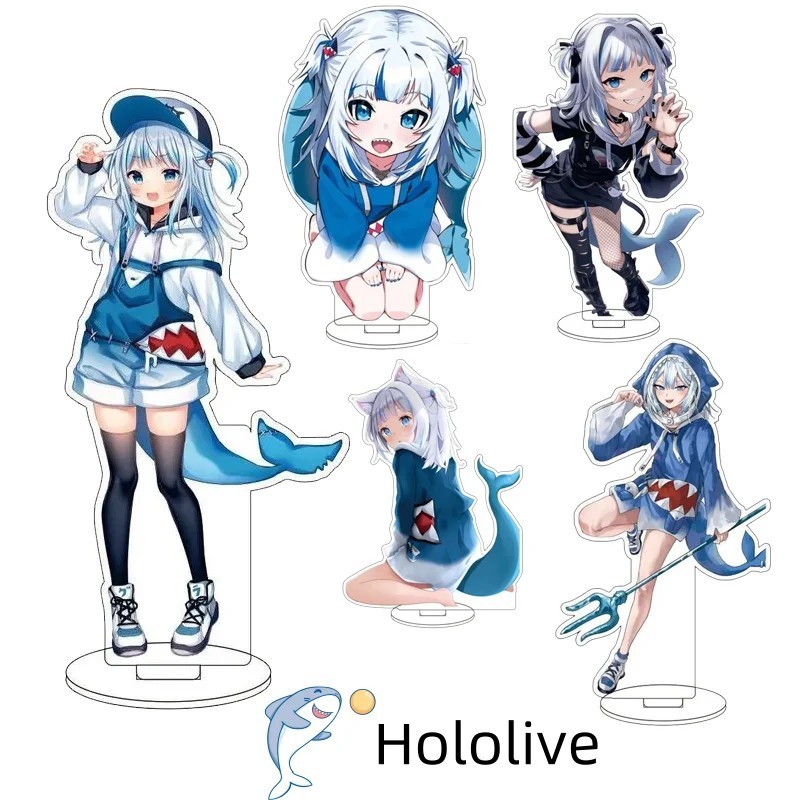 Standee Anime Hololive Gawr Gura Mô Hình Mica Trang Trí Bàn Học Cao 15cm Figure Acrylic Quà Tặng Sưu