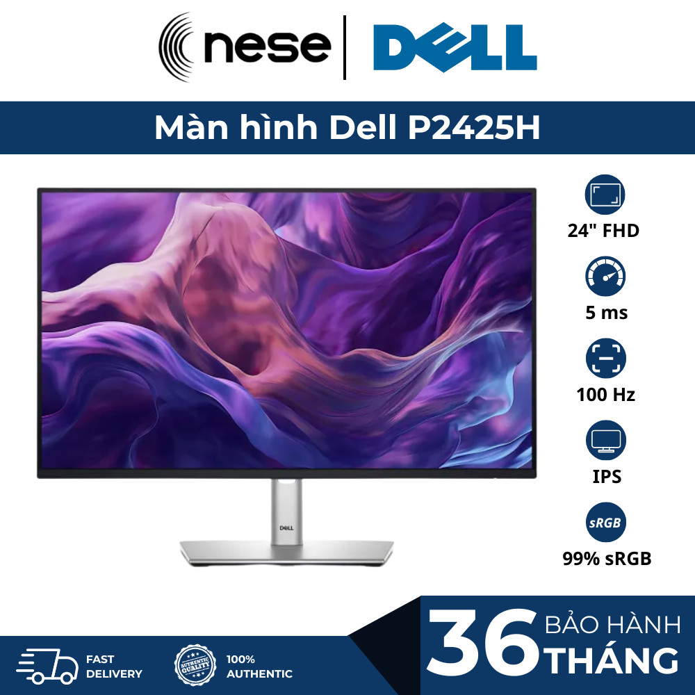 Màn hình LCD Dell 23.8" P2425H (1920 x 1080/IPS/100Hz/5ms GtG) - Bảo hành 36 tháng