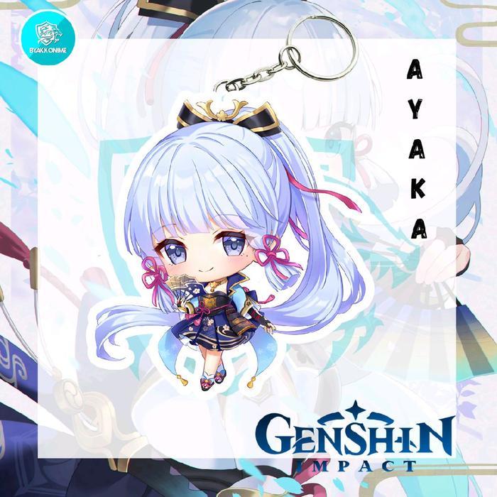 Keychain Acrylic Anime Genshin Impact - Ayaka, Wanderer, Childe, Xiao Ganci Anime Akrilik - Ayaka