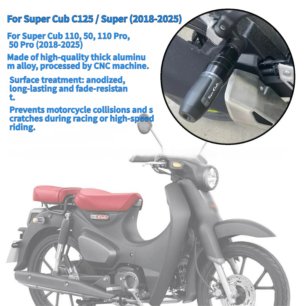 Cho C125 Super Cub C125 110 50 Pro 2018-2024 2025 Nhôm CNC Rơi Tai Nạn Miếng Lót Xả Bảo Vệ Thanh Trư