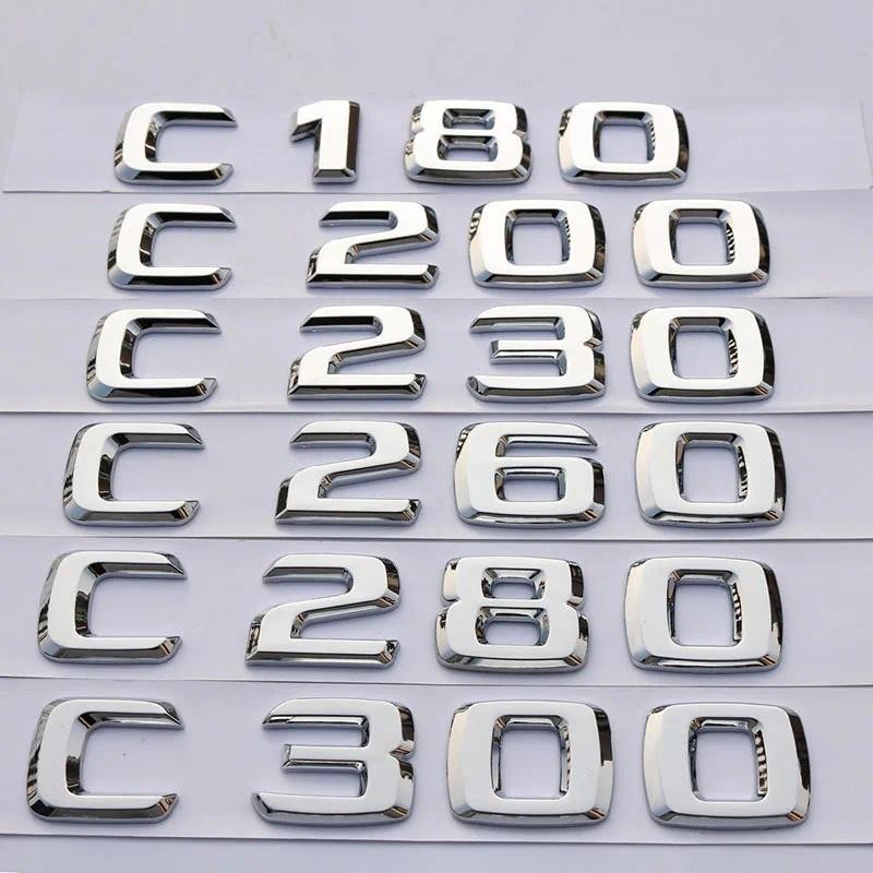 3D ABS Xe Phía Sau Thân Xe Huy Hiệu Chữ Cái Miếng Dán C180 C200 C220 C280 Biểu Tượng Logo Cho Phong 
