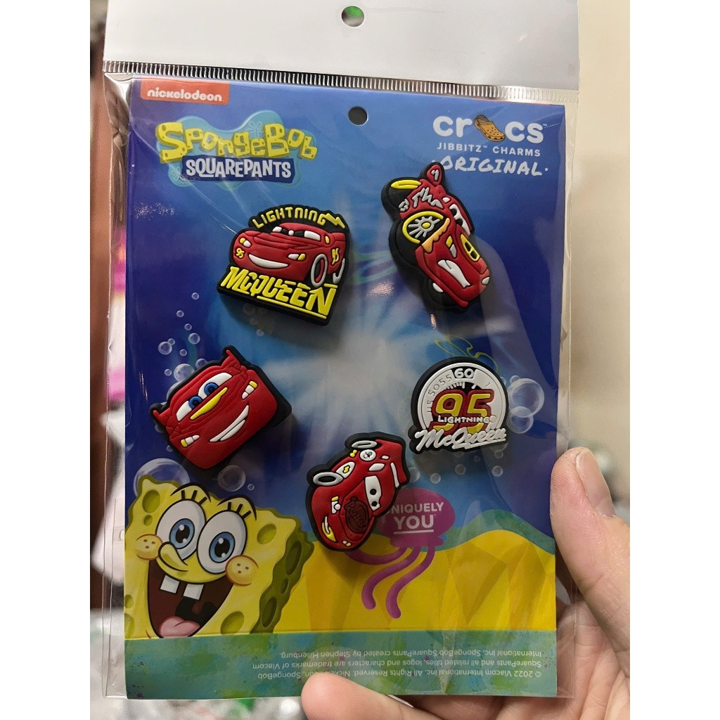 Set Charm Xe Đua McQueen Siêu Ngầu- Charm gắn dép dễ thương 5 Món