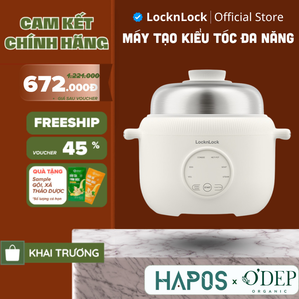 Nồi điện đa năng LocknLock Digital Multipot EJP186IVY 1.6 Lít 500W, Hàng chính hãng - HAPOS LOF
