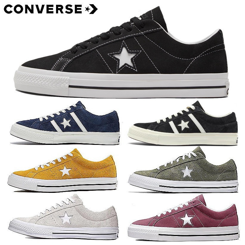 Converse One Star Pro da lộn màu đen cổ điển cổ điển giày vải canvas dành cho nam và nữ