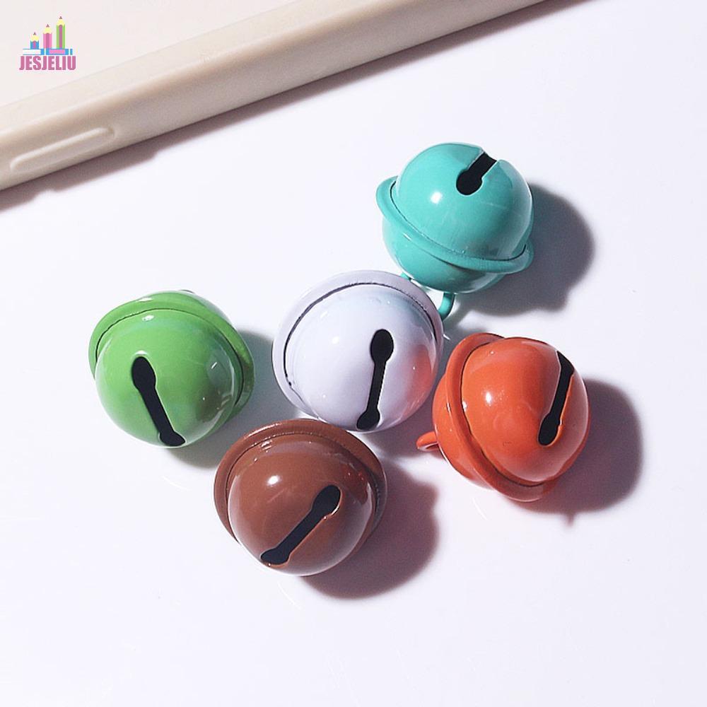 JESJELIU 5 chiếc Mặt dây chuyền móc khóa chuông đầy màu sắc, Jingle Bells Màu kẹo Jingle Bells Hạt k