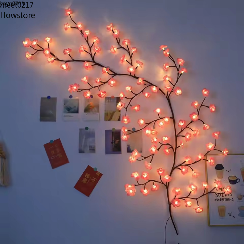 2026 Mới Led Tree Branch Cherry Blossom Lights, Cherry Blossom Tree Light DIY Willow Vine Lights Che