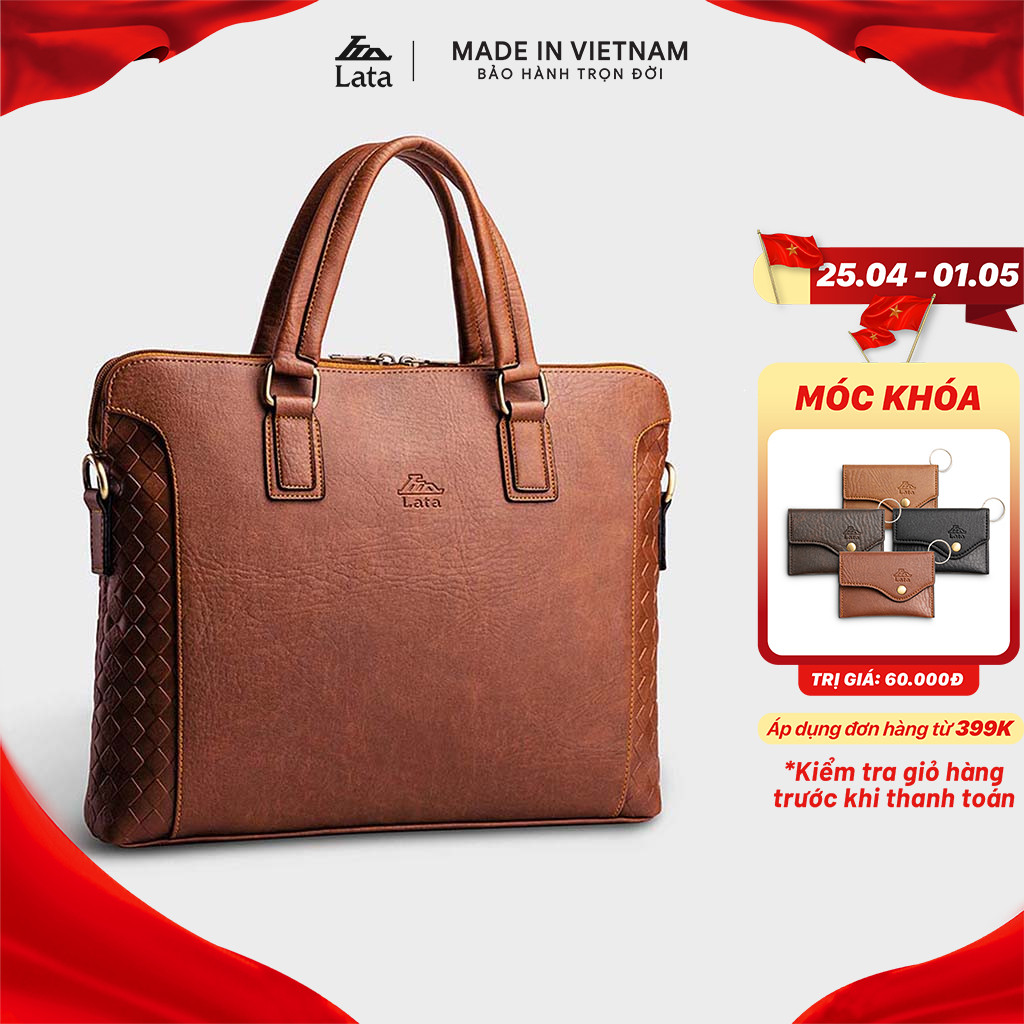 Cặp Công Sở Lata (Thời trang nam basic đựng laptop 13 inch - Cặp da CA28)