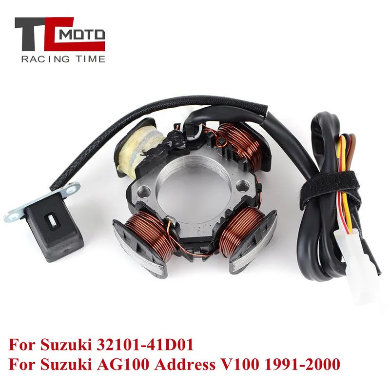 Phụ tùng động cơ xe máy Máy phát điện Magneto Stator Coil cho Suzuki AG100 AG 100 Địa chỉ V100 1991-