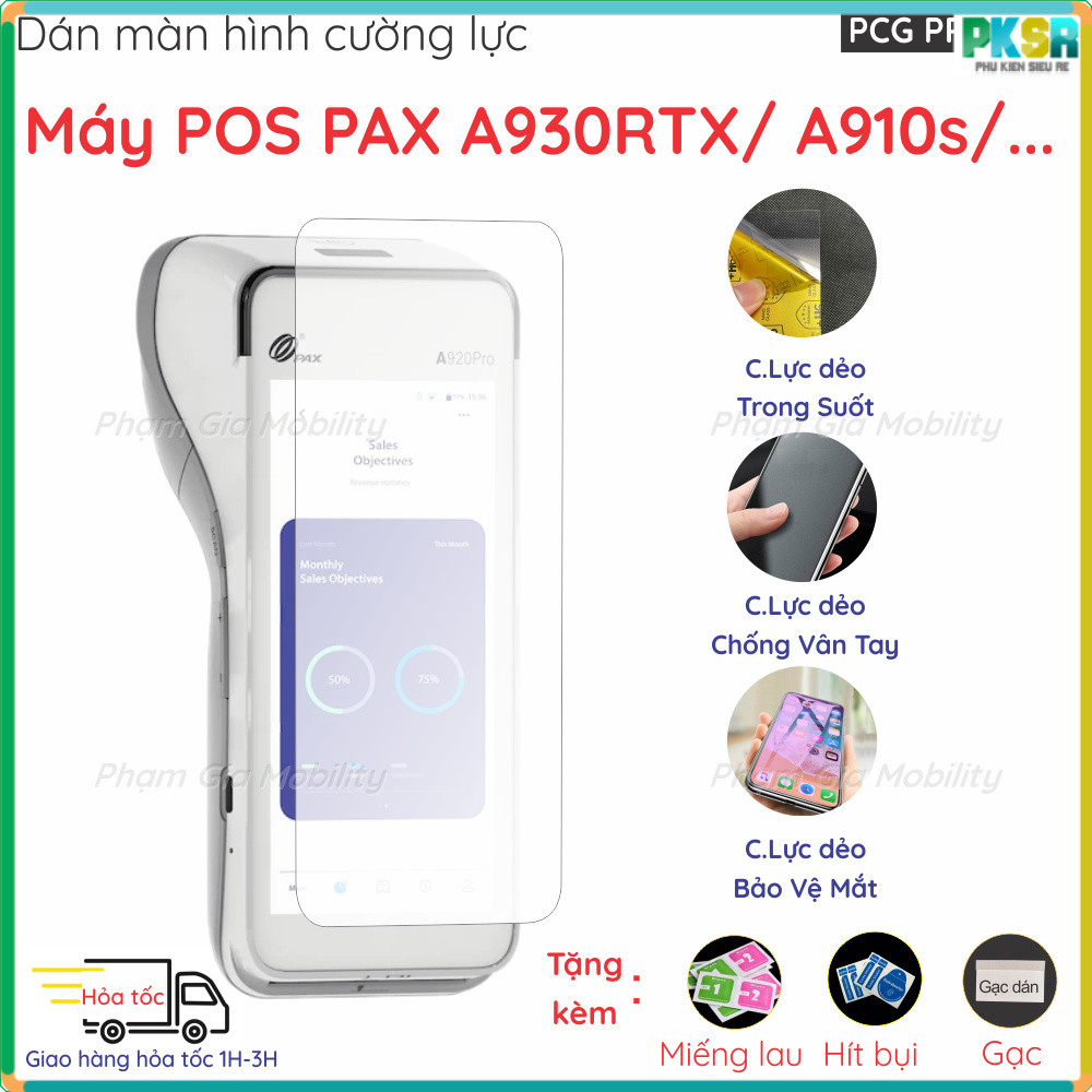 Dán màn hình cường lực dành cho máy quẹt thẻ, Pos PAX A910s A930RTX Smart Wpos SUNMI iMin Swift loại