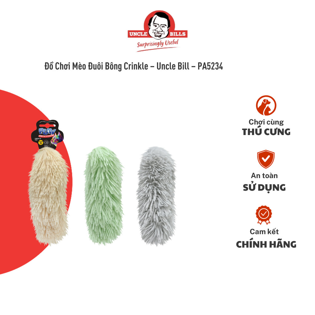 Đồ Chơi Mèo Đuôi Bông Crinkle – Uncle Bill – PA5234
