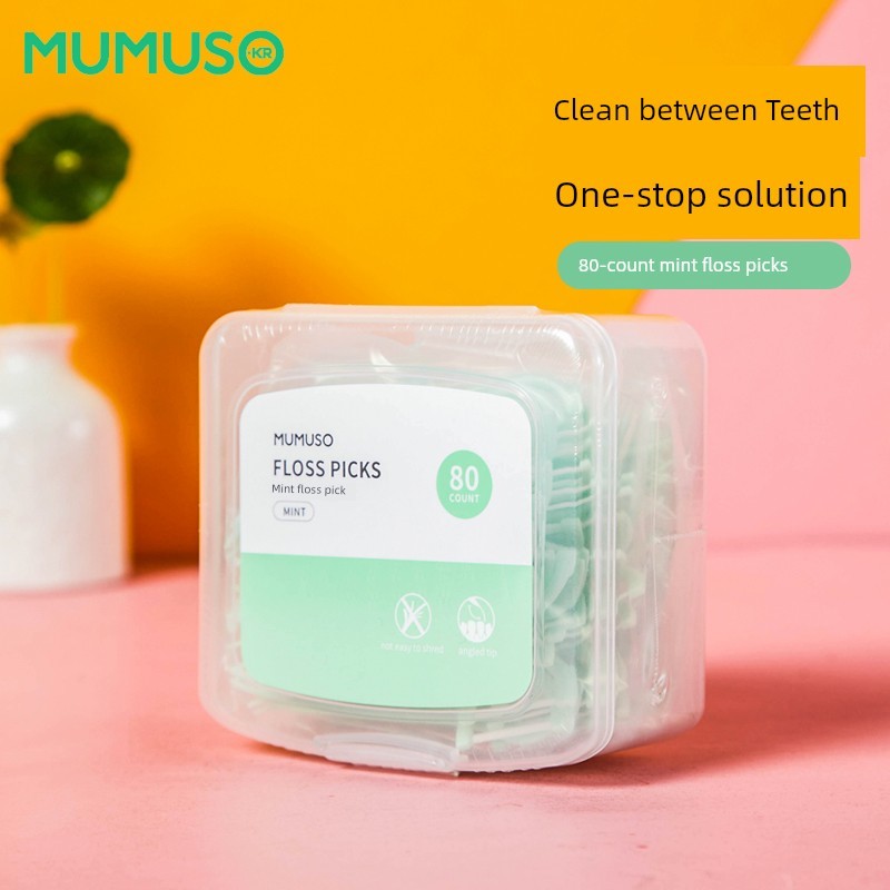 MUMUSO Hibiscus Life Mint Flat Flos Flos Stick 80 Que Gói Họ Di Động Hộ Gia Đình Tăm Di Động Flos