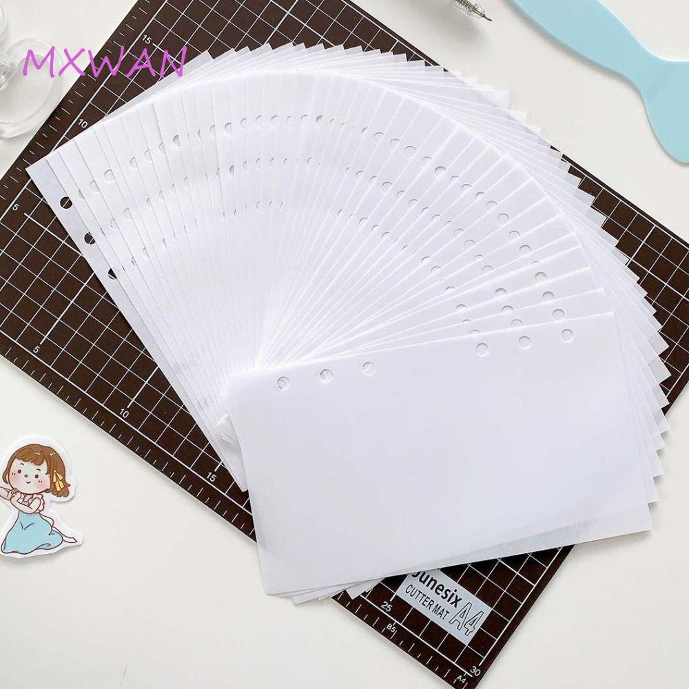 MXWANXI Loose Leaf Storage Book, 40 tờ A4 A5 A6 Giấy phát hành trắng, Văn phòng phẩm Nhãn dán có thể