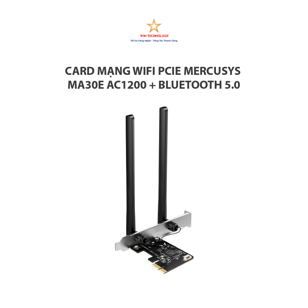 Card mạng WiFi PCIe Mercusys MA30E AC1200 + Bluetooth 5.0 - Bảo hành 24 tháng