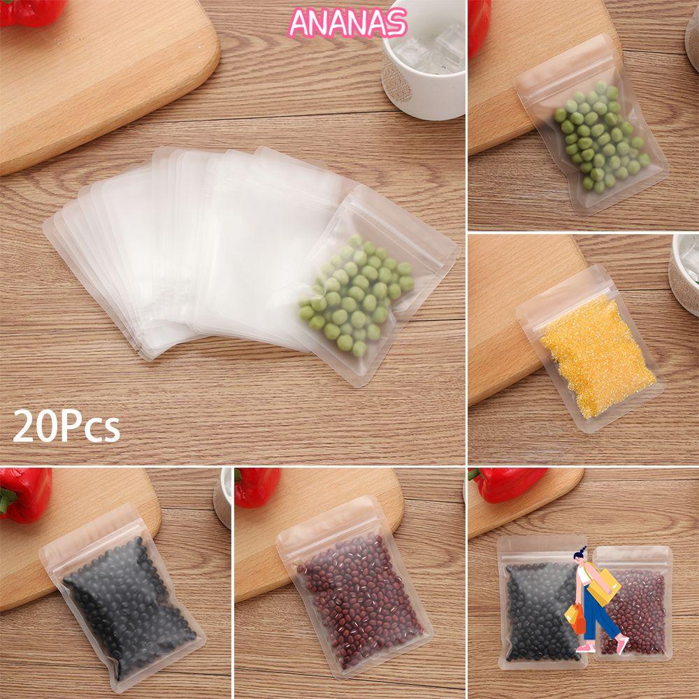 ANANAS 20 Chiếc Túi Đóng Gói Tự Seal Matte Dây Kéo Trong Suốt