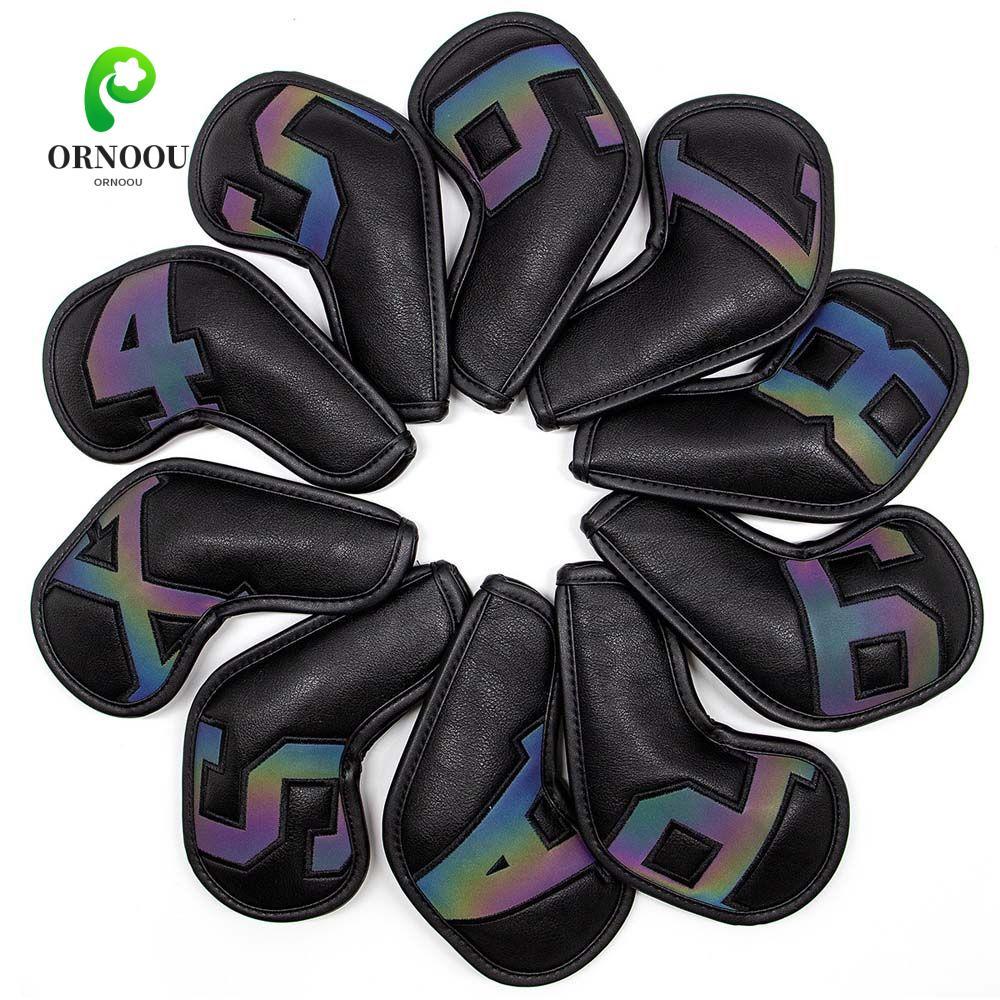 ORNOOU Golf Iron Headcover Golf Iron Covers Set Golf Putter Phụ kiện Vỏ bảo vệ bền 4-9, P, S, A, X V