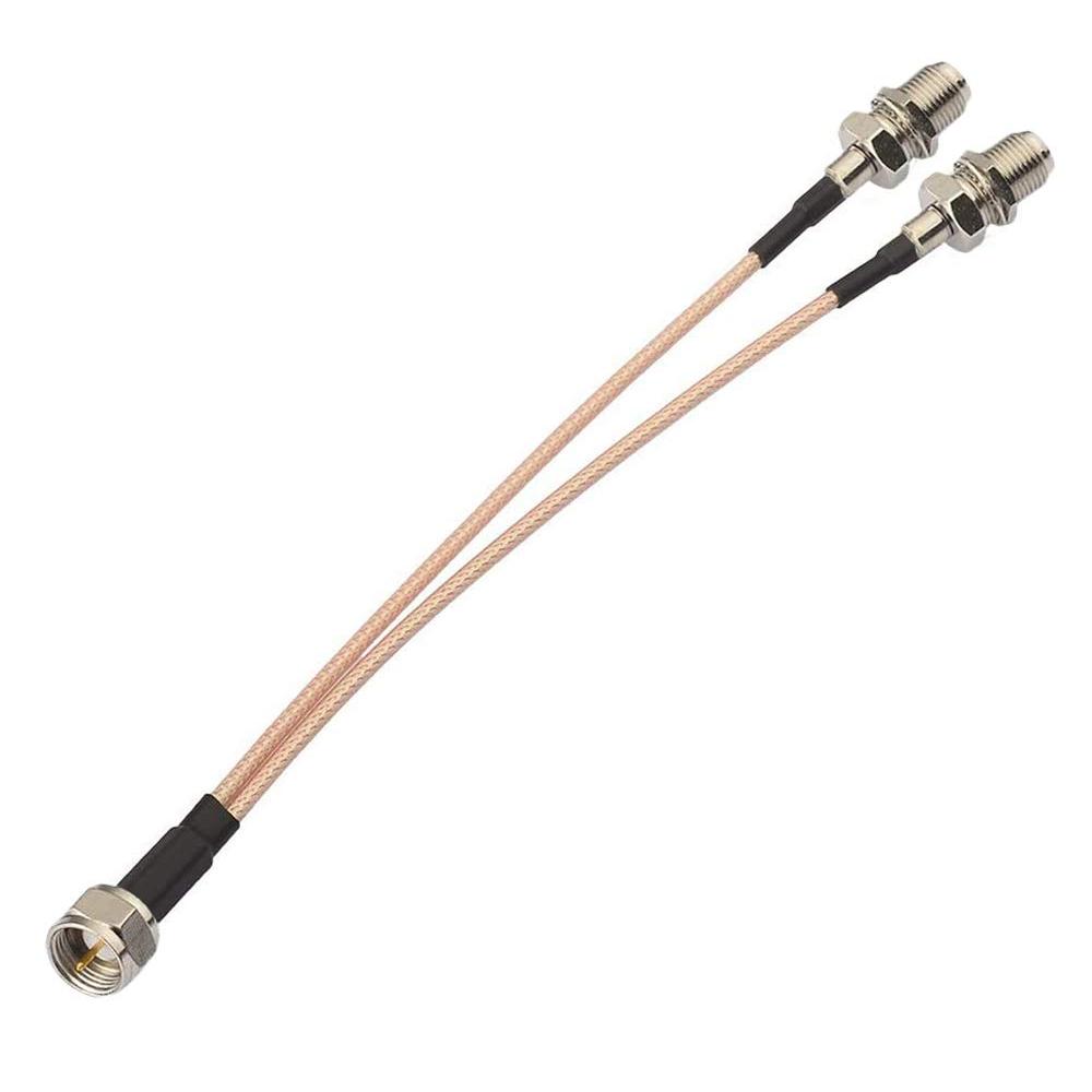Bộ chia cáp Coax loại F - F Male to F Dual Female, 75Ohm cho TV, Bộ thu vệ tinh (15CM / 6 inch)