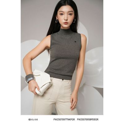 Áo len ghi sát nách thiết kế Elise FW2507097TNKFGR