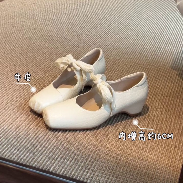 Sheepskin Version~Shallow-cut shoes for small people with internal height increase5cm Korean-style l