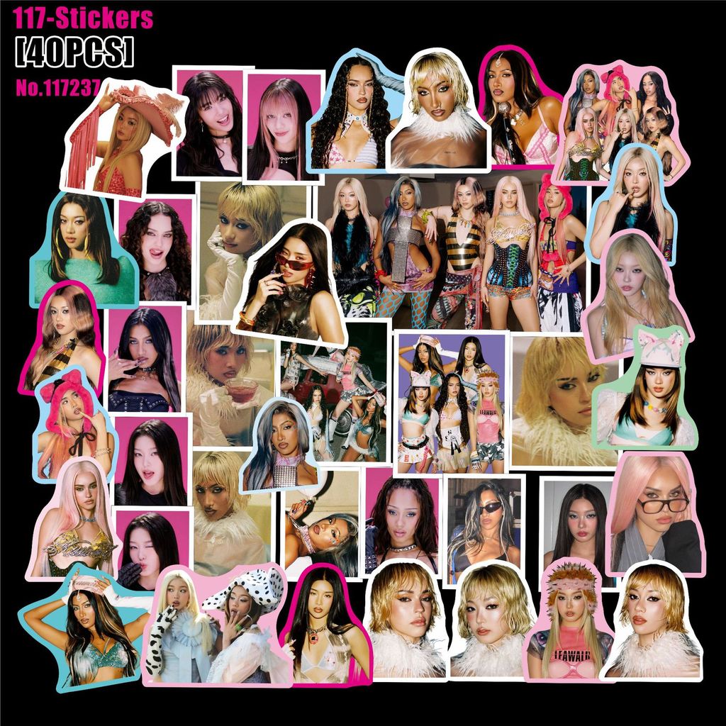 KATSEYE Album Pinkyup Miếng Dán Điện Thoại Hành Lý Laptop Dán 40 Cái / gói