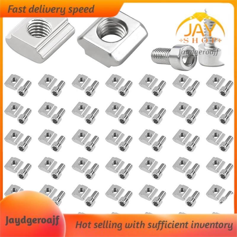 [Jaydgeroajf] M5 T-Slot Nuts 50 chiếc Thép không gỉ T-Slot Ut 6 Series 2020 T Nut Nuts Loại B, Bộ kế