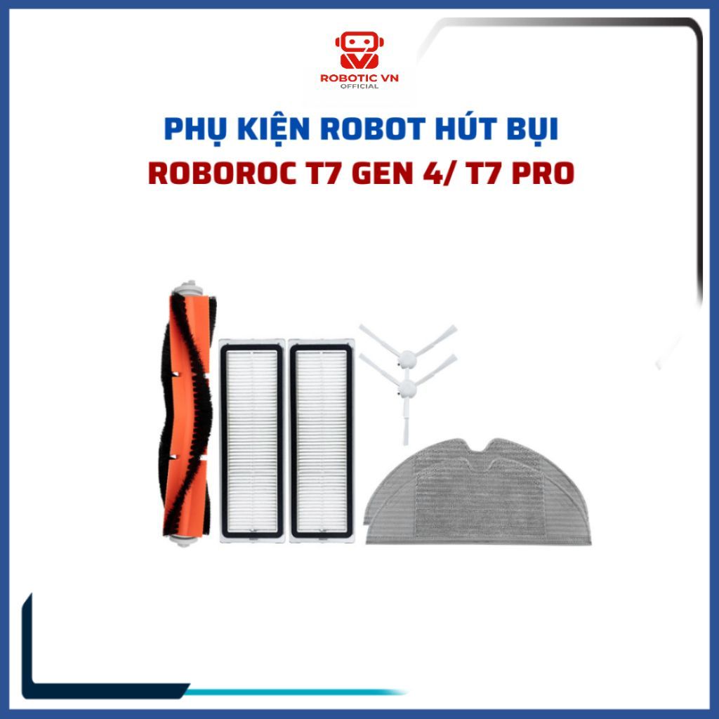 Phụ kiện robot hút bụi lau nhà roborock gen 4, T7, T7 pro khăn, lọc, chổi cạnh, chổi lăn, nắp chặn