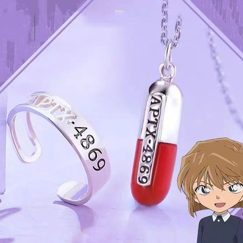 Nổi Tiếng Mặt Dây Chuyền Đá May Mắn Phong Cách Anime Conan APTX4869