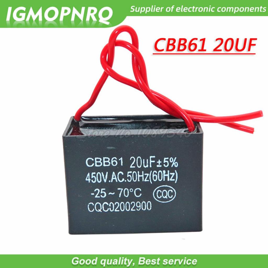 1 Chiếc CBB61 20uf Khởi Động Điện Dung AC Quạt Tụ Điện igmopnrq 450V CBB 20uf Động Cơ Chạy Tụ Điện