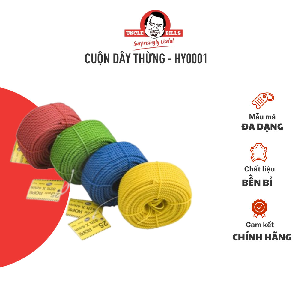 Cuộn dây thừng 4mm dài 25m UNCLE BILLS HY0001