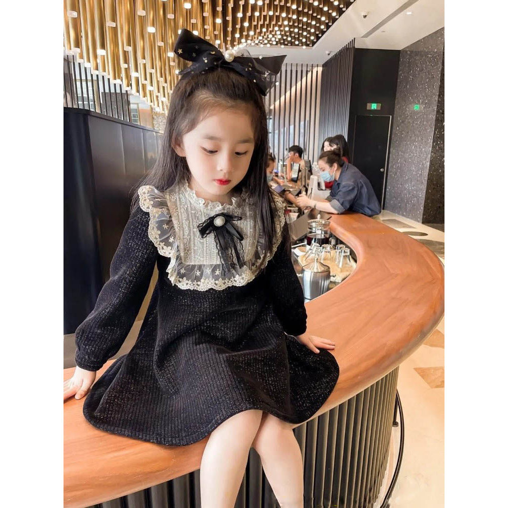 Mùa Thu Đông Bé Gái Lông Cừu-Fleece-Fleece Đầm Công Chúa 2026 Đầm Bé lolita Đầm Đầm Mùa Đông Phong C