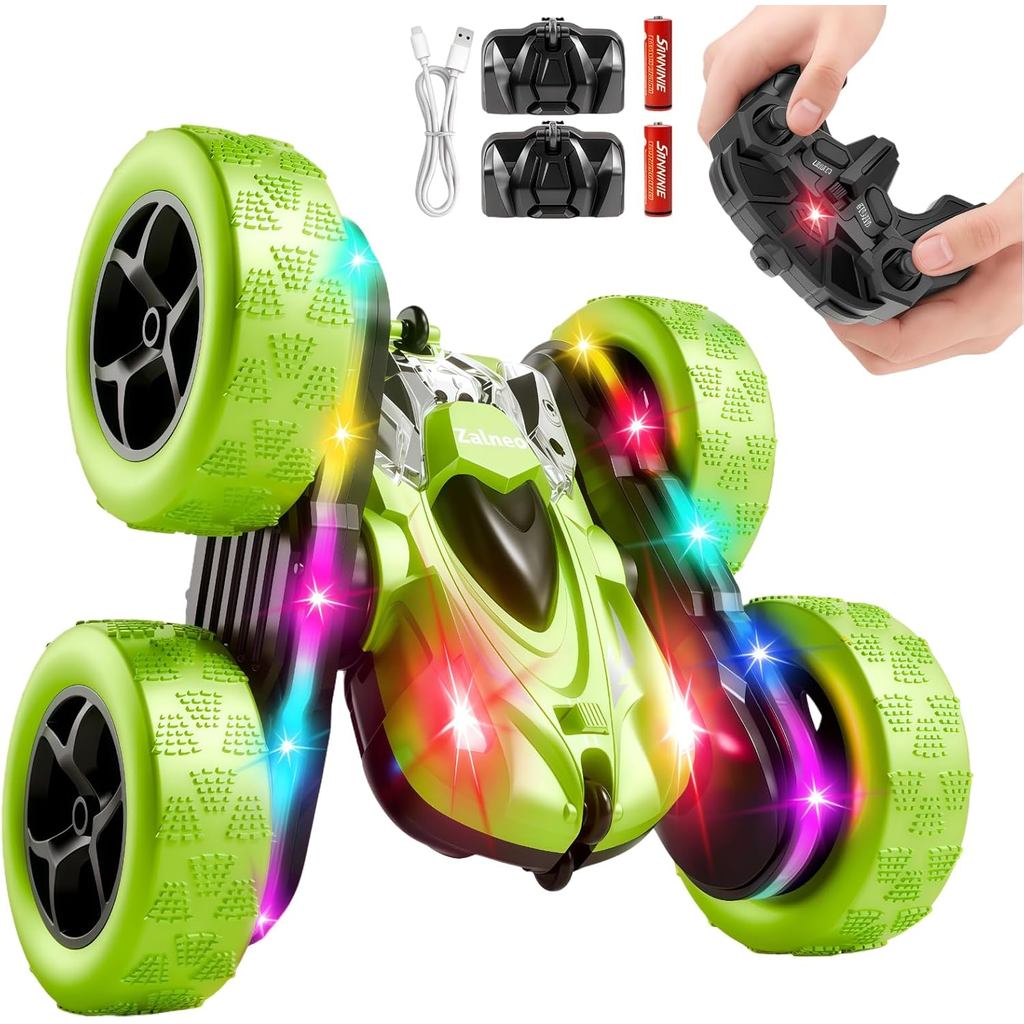 Điều khiển từ xaCar – 4WD360°FlipDuble ‐ SidedRCStuntCarLEDLightBar & USB ‐ CModularBattery, Off ‐ R
