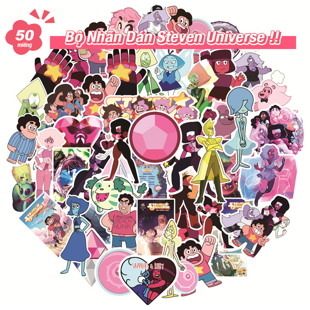 Bộ Nhãn Dán Steven Universe Sticker Hoạt Hình Chống Thấm Nước Trang Trí Sổ Tay Dán Mũ Bảo Hiểm Đồ Ch