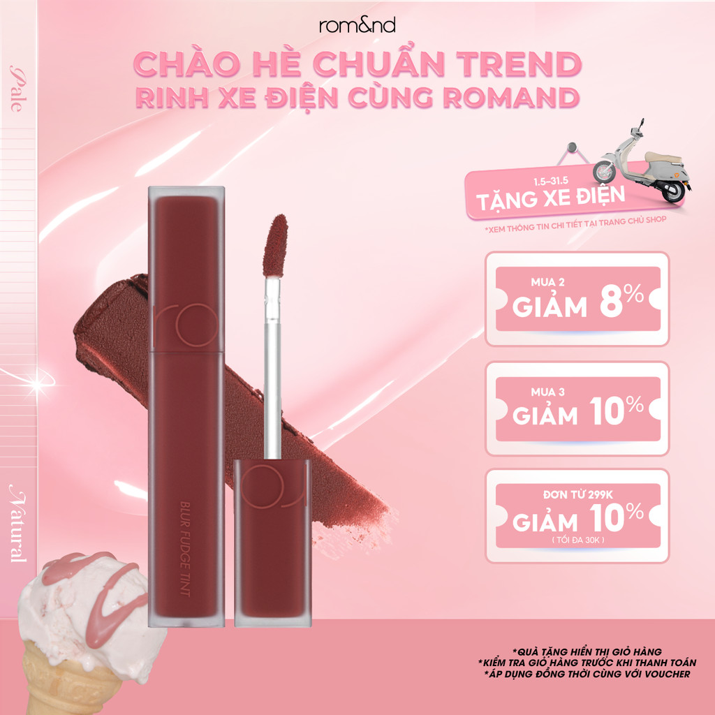 [LIVE] Son kem siêu lì, cho đôi môi mịn mượt Hàn Quốc Romand Blur Fudge Tint 5g