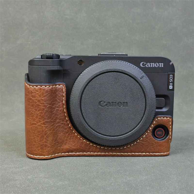 Thích hợp cho túi đựng máy ảnh không gương lật Canon eos r50v r50v Vỏ da bảo vệ R50v Vỏ bọc nửa