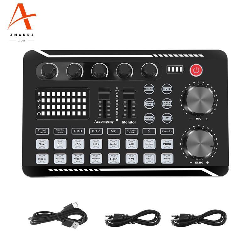 F998 Card Âm Thanh Micro Giao Diện Âm Thanh Trộn Card Âm Thanh Trộn Bảng Điều Khiển Khuếch Đại Cho Đ