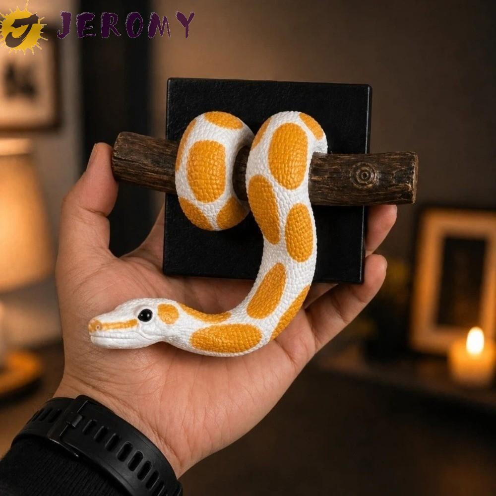 Điêu khắc rắn kim loại 3D JEROMY, Nhựa Gothic Accent Quả bóng vàng Nghệ thuật treo tường Python, Sán