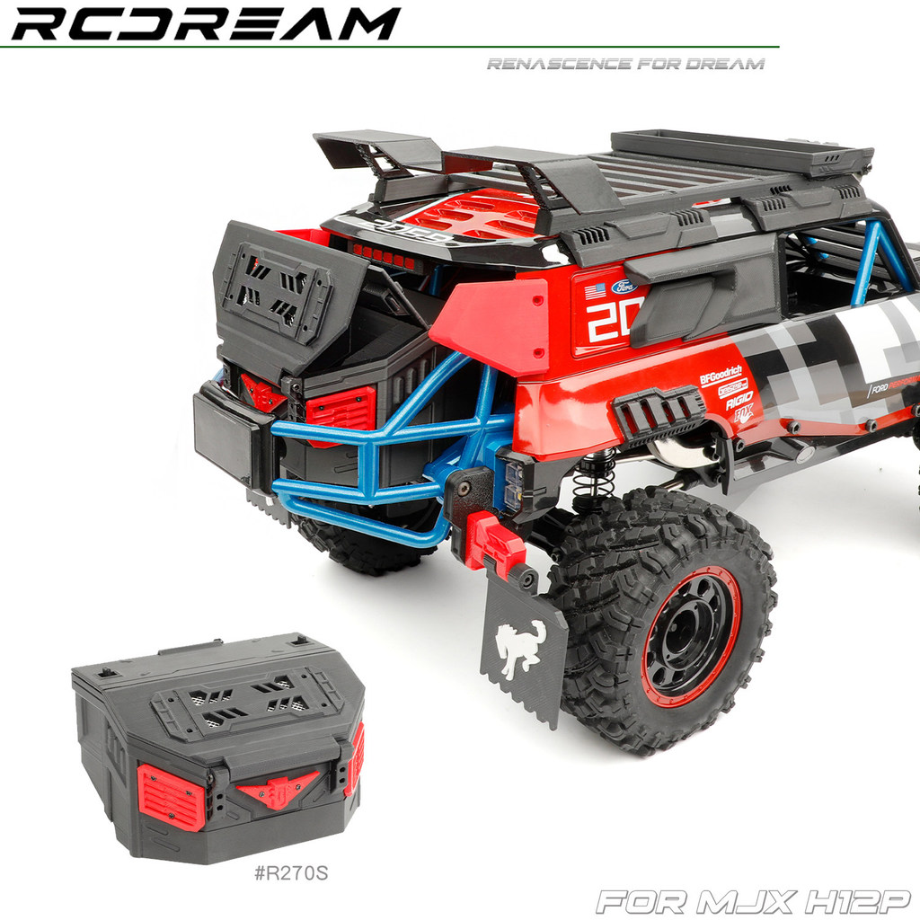 Hộp công cụ mô phỏng đuôi in 3D cho xe bánh xích RC MJX 1 / 12 H12P