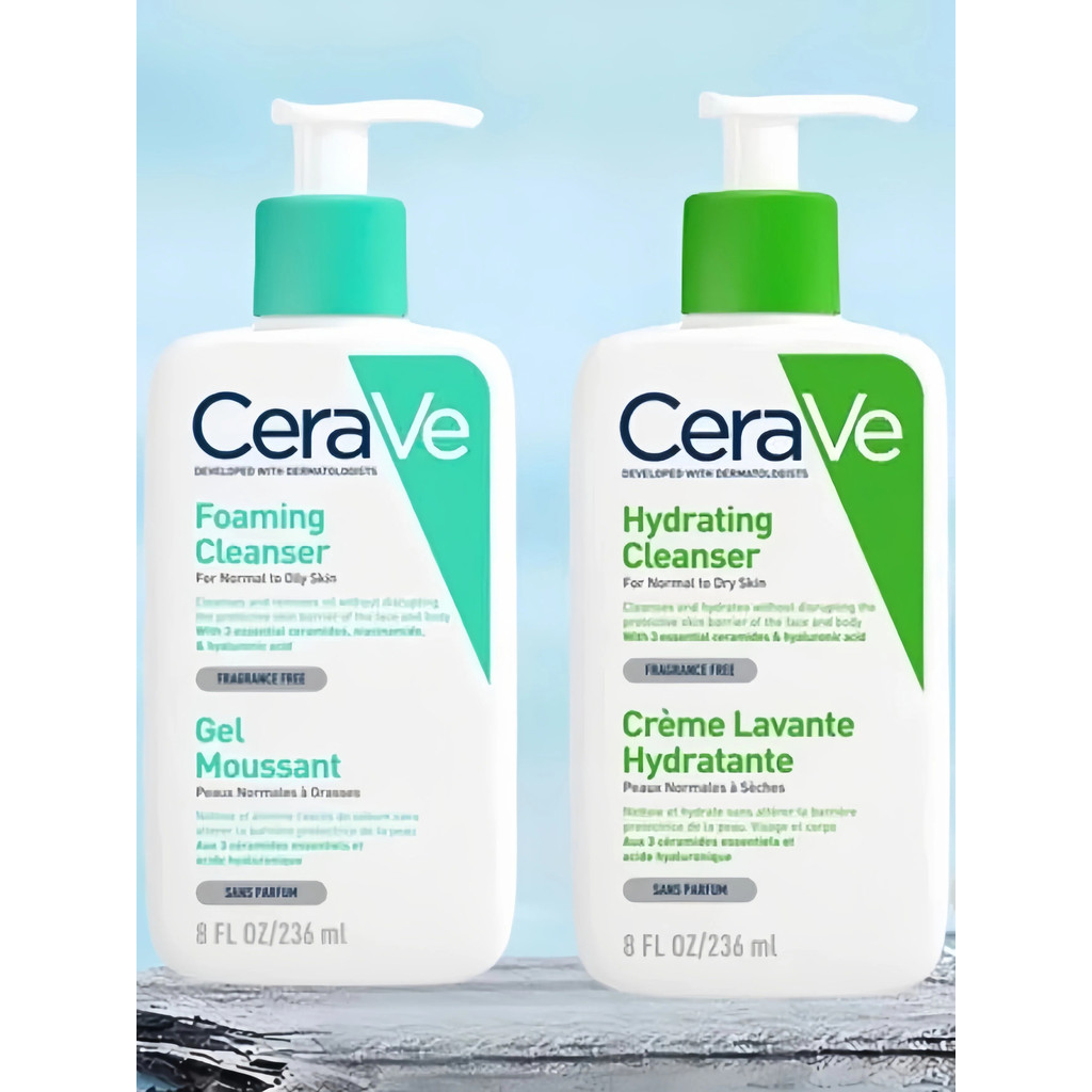 Sữa rửa mặt Cerave Foaming Cleanser, Hydrating Cleanser, SA Cleanser Cho Da Dầu Mụn 236ml Mới