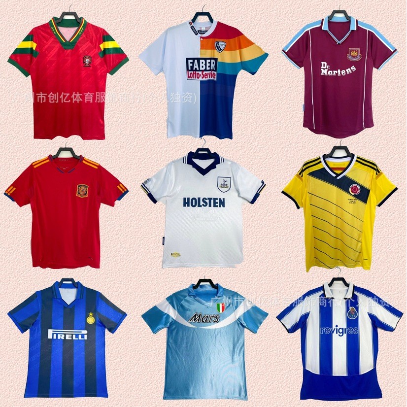 Nguồn Hàng Hóa Retro Áo Bóng Đá Tay Ngắn Thể Thao Bồ Đào Nha Bồ Đào Nha Hot-Stab Cơm Trung Quốc Mexi