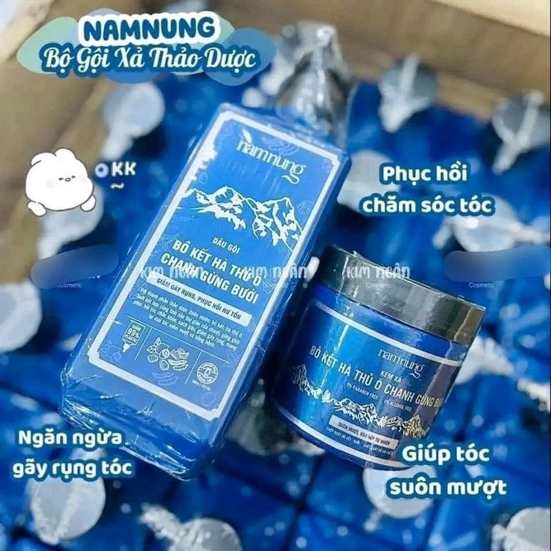 Bộ chăm sóc tóc dầu gội Việt Nam Combo dau goi va xa Bo ket Ha thuu o chan4.21.3