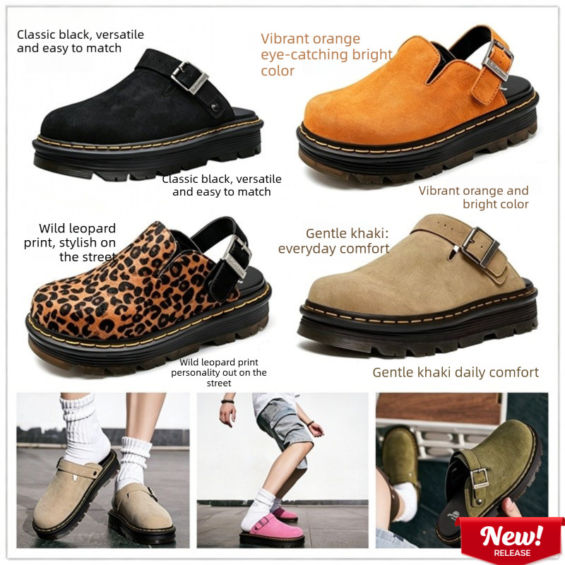 Dr. Martens Birkensotck men's sandals, made of synthetic leather, genuine leather, and rubber, are i