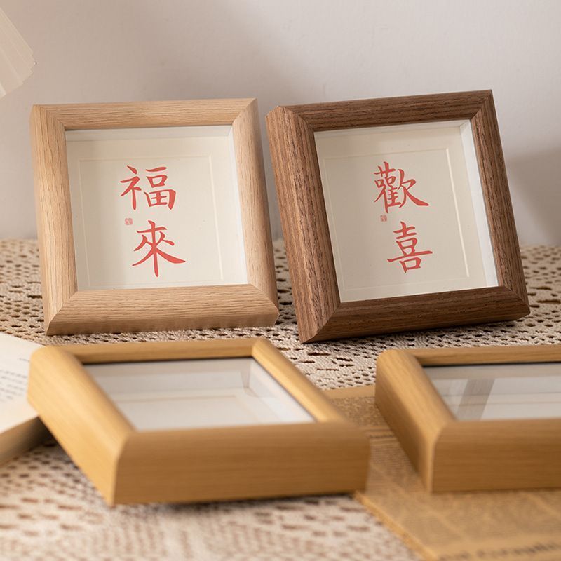 2026新款木质立体祝福相框摆台,你正方形画框,文字木质书画框架Small photo frame, birthday friend, graduation gift, table display, 